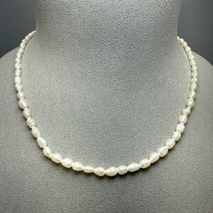 Vintage White Freshwater Seed Pearl Necklace 16" Coquette Classic Core Bridal